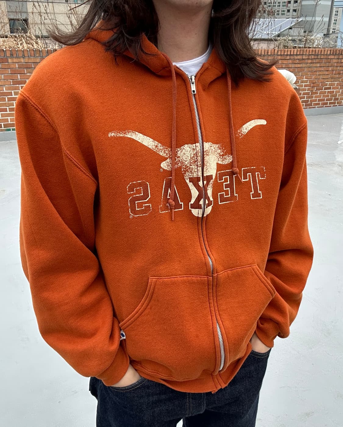 (M) 러셀에슬레틱 텍사스 프린팅 후드집업 상품이미지2