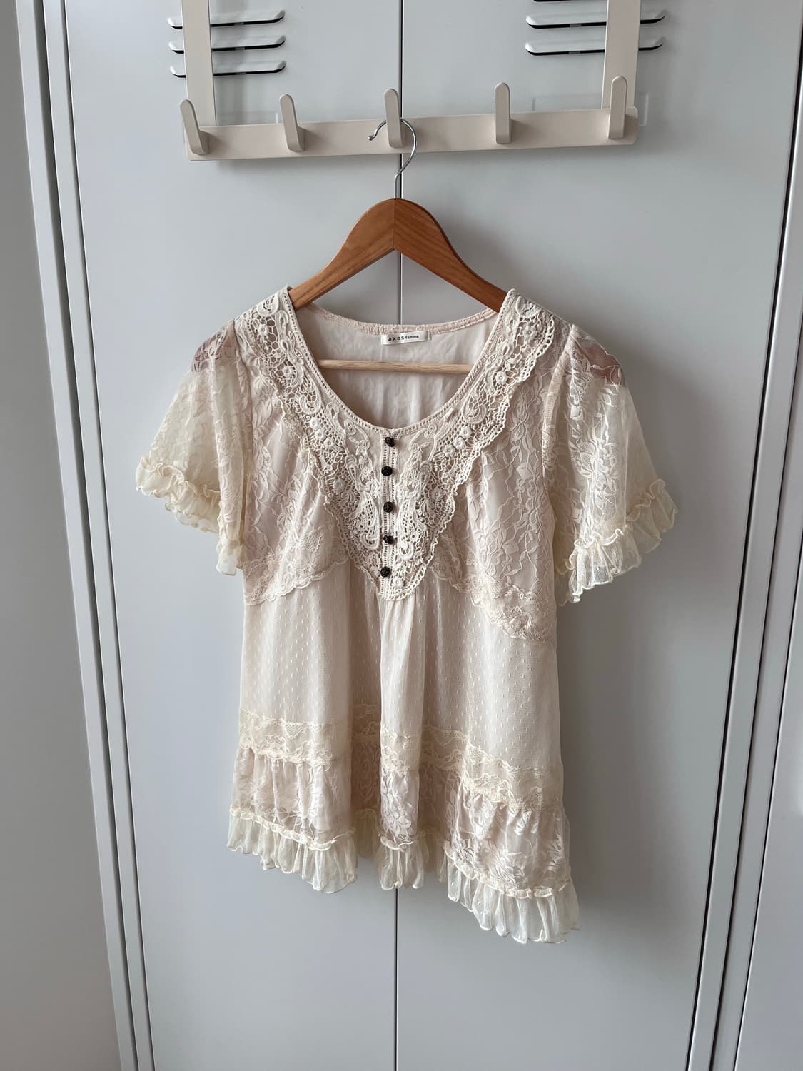 엑시즈팜 axes femme 장미 레이스 블라우스 상품이미지5