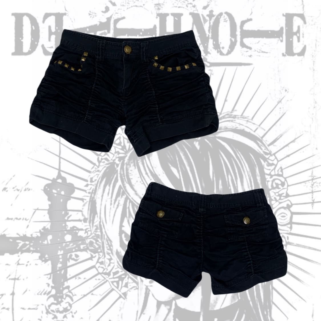 [FAZBEE] 펑크 골드 스터드 셔링 숏츠 상품이미지1