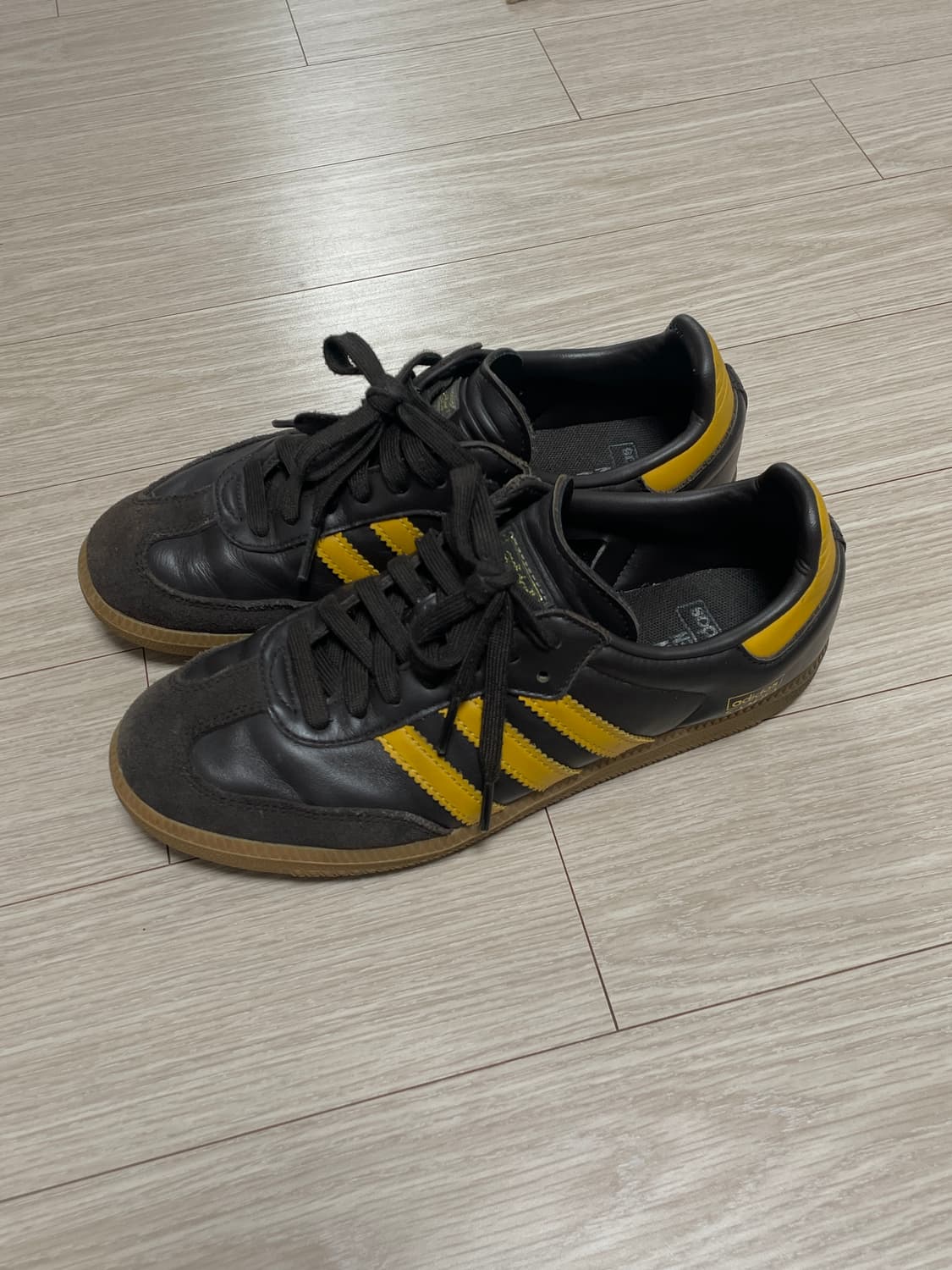 아디다스 삼바 OG 다크 브라운 프리러브 옐로우 240 상품이미지2