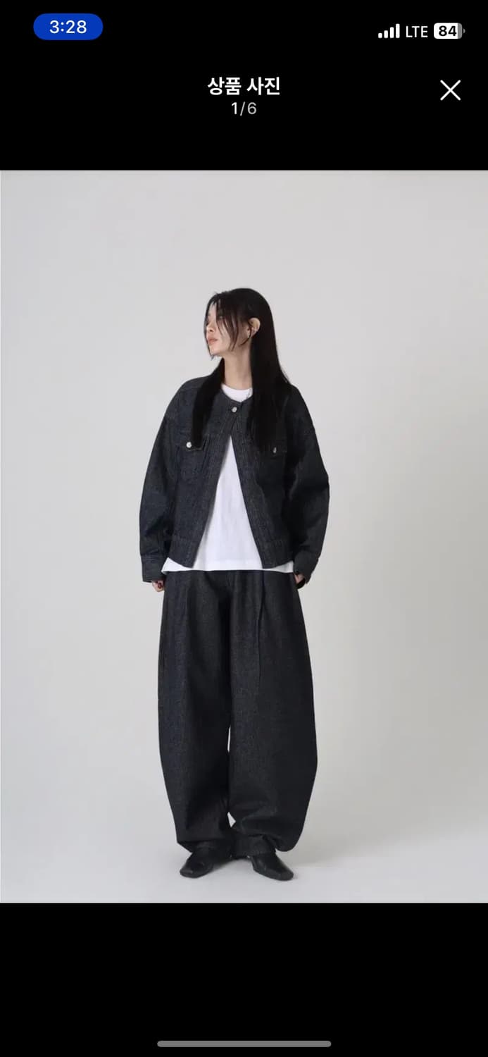 트리밍버드 원버튼 데님 셋업 상품이미지1