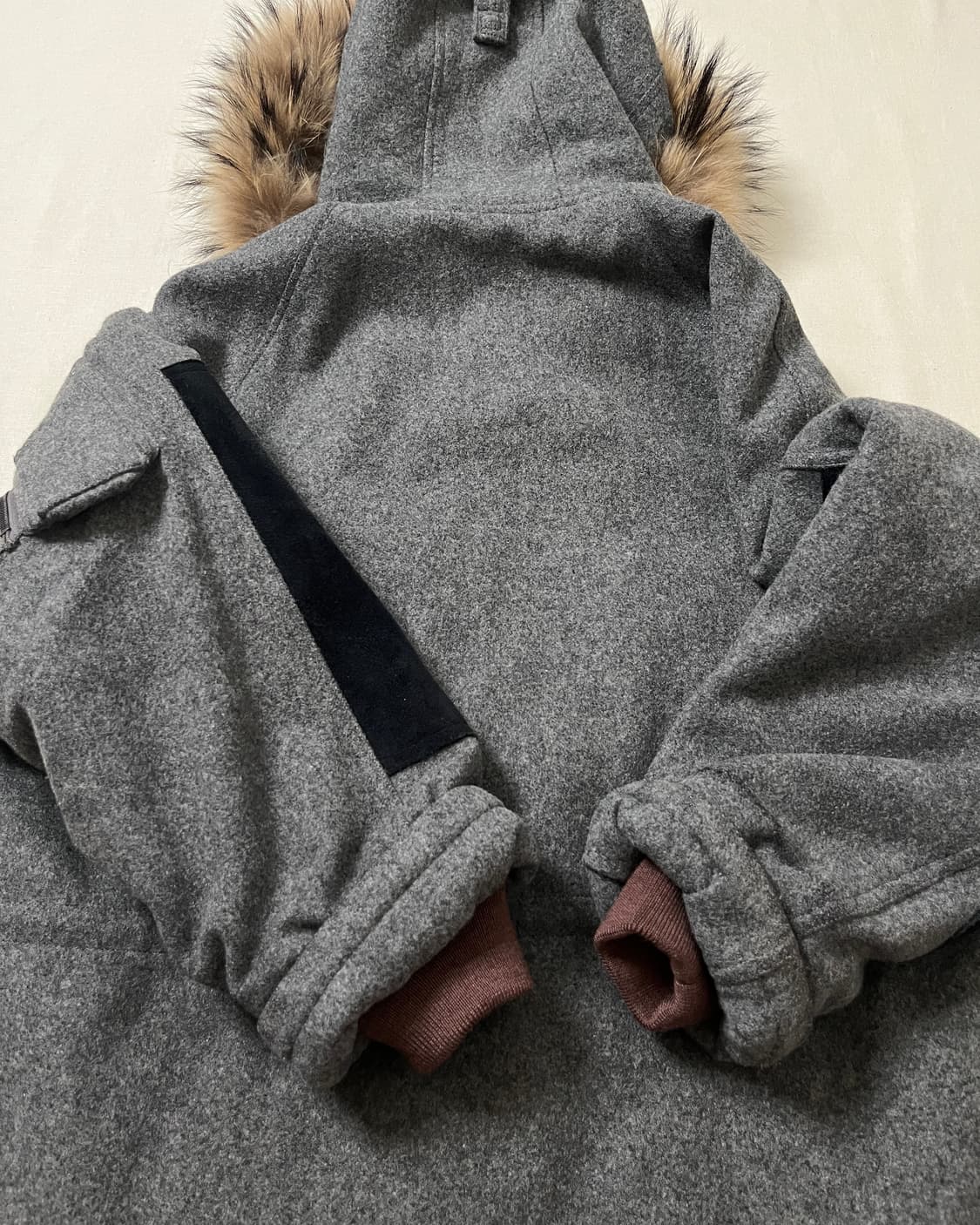 Kolor 멜튼 울 퀄팅 후드 파카 컬러 라쿤퍼 상품이미지5