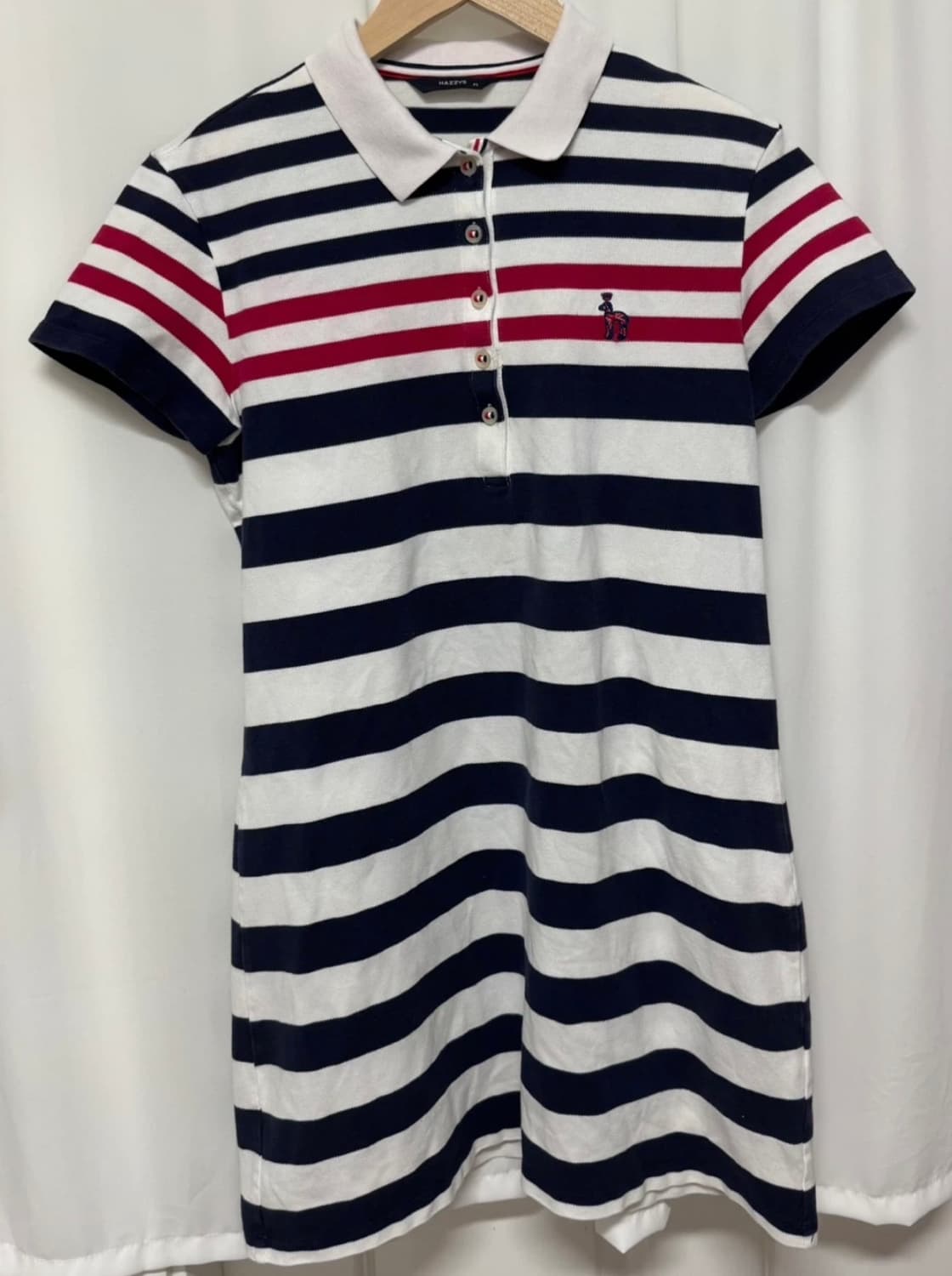 hazzys 헤지스 반팔 카라 원피스 스트라이프 상품이미지3