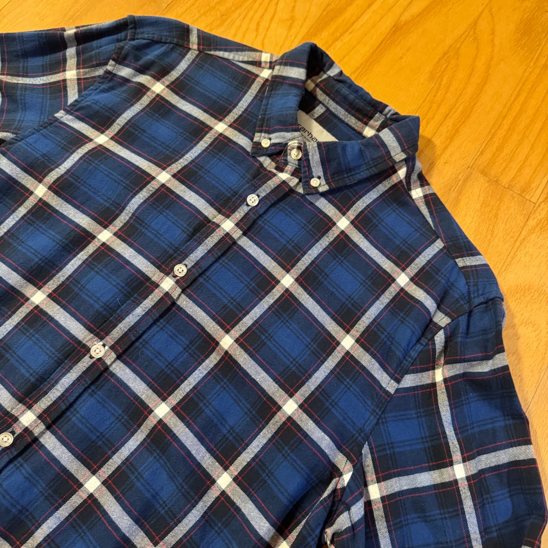 칼하트 WIP 플란넬 체크 셔츠 블루 L 상품이미지2