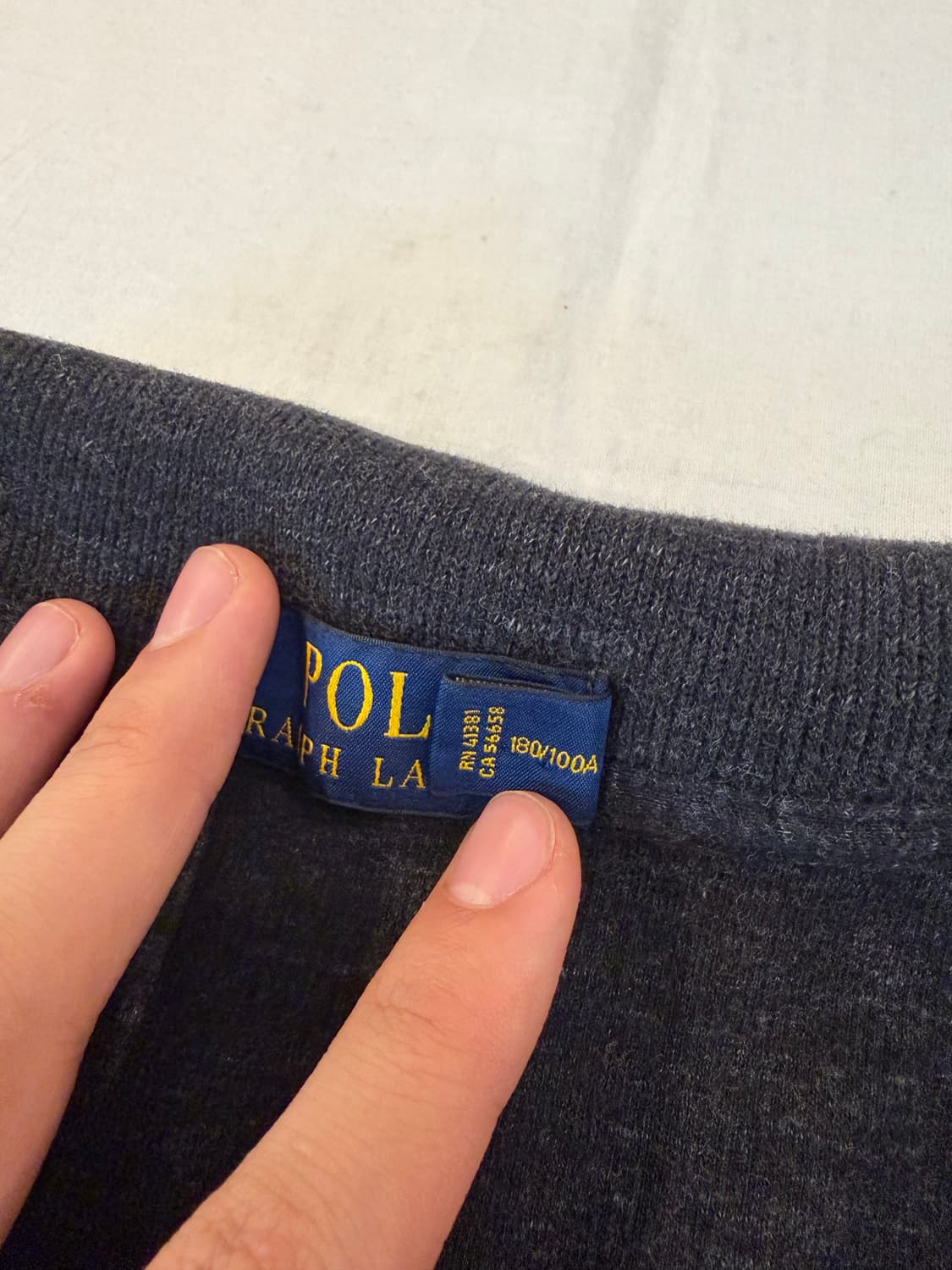 폴로 랄프로렌 반집업 코튼 니트 차콜 그레이 상품이미지3