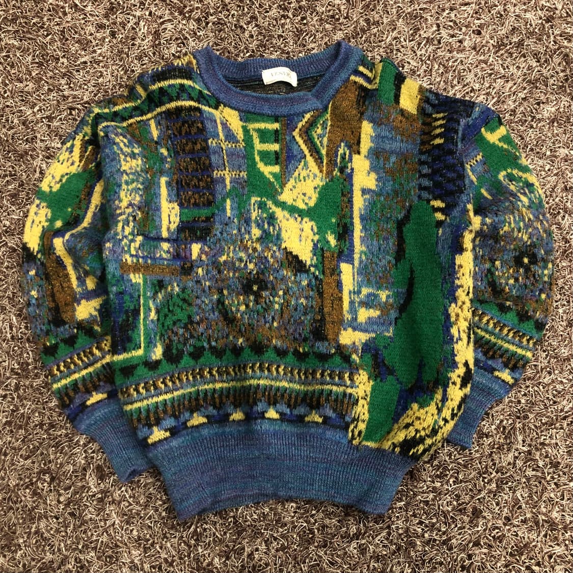 JPN 빈티지 Vesvio 멀티컬러 울 패턴 니트 상품이미지1