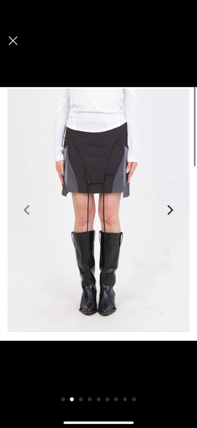 오호스 ojos 매쉬 오버롤 스커트 블랙S 상품이미지2