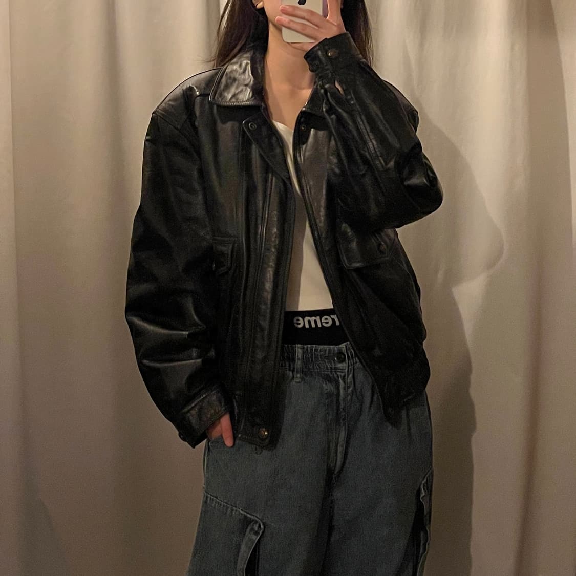 PLANET 드럼다이 가죽 자켓 상품이미지1