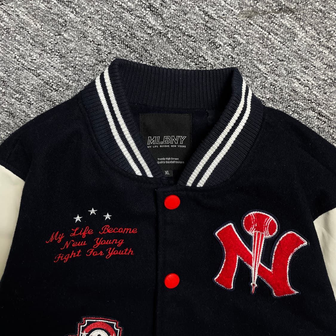 MLB 뉴욕 양키스 멀티 패치 로고 바시티 자켓y 1908 상품이미지6