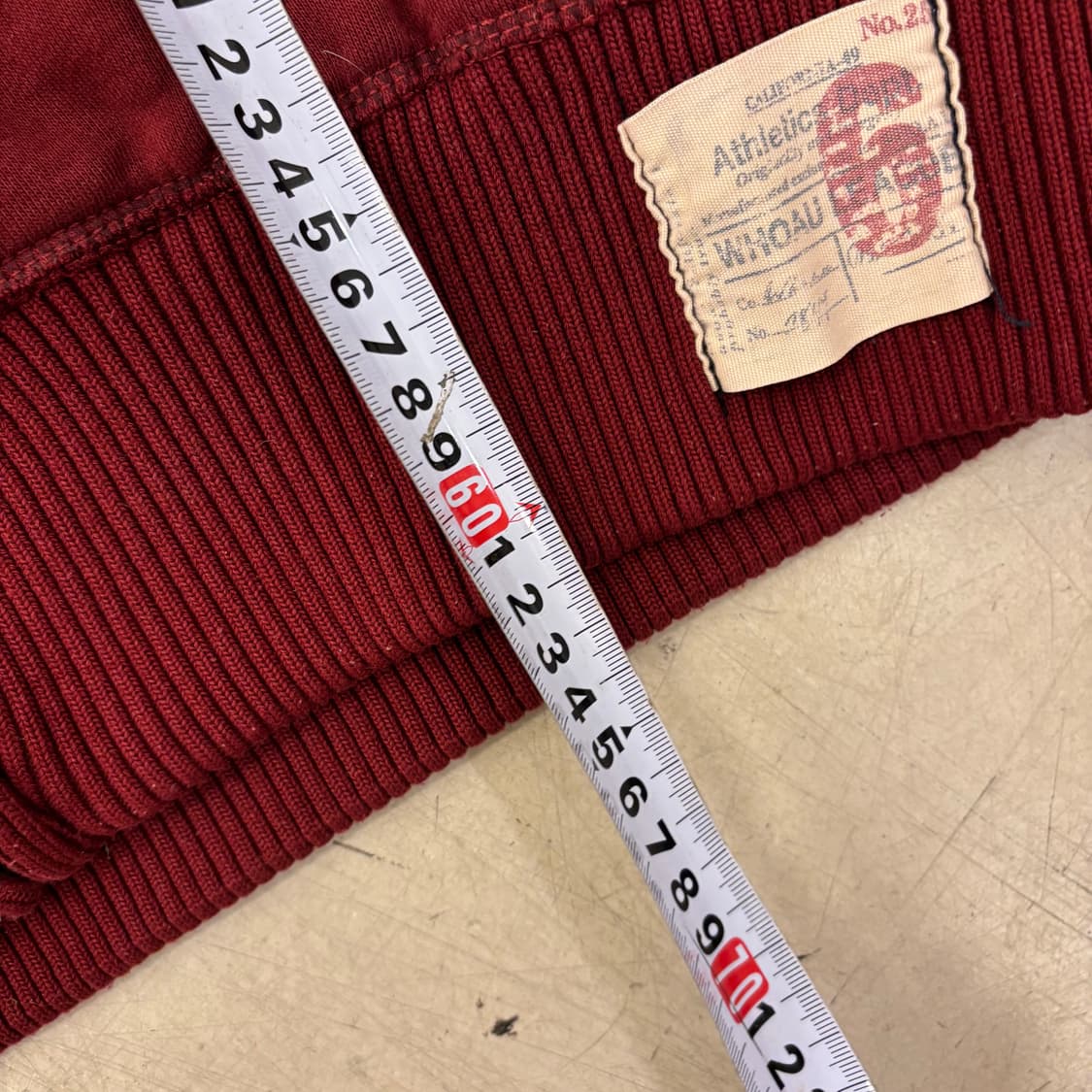 후아유 버건디 양털 후드집업 상품이미지4