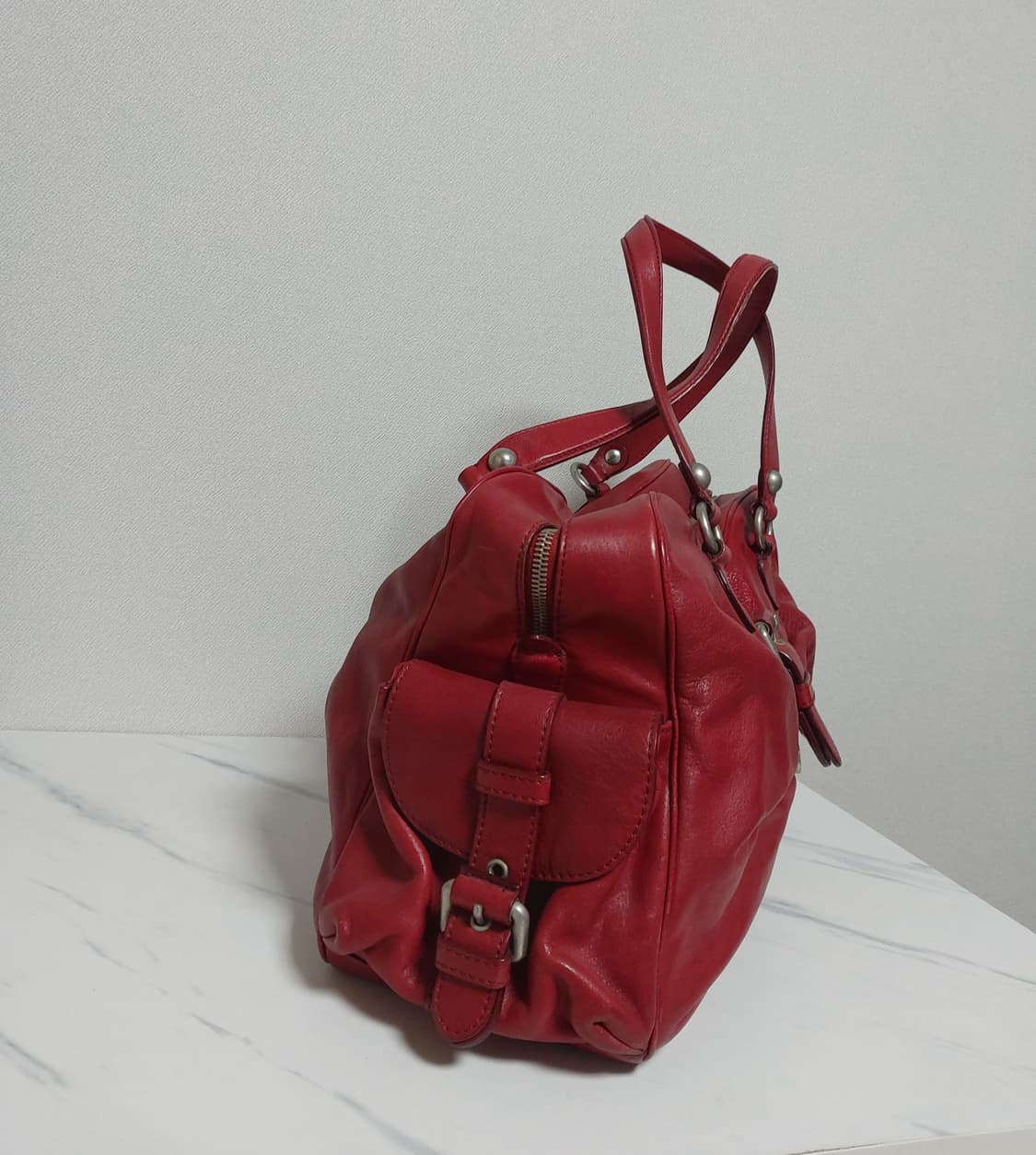 모스키노 Moschino 빈티지 레드 빅 토트 숄더백 상품이미지3