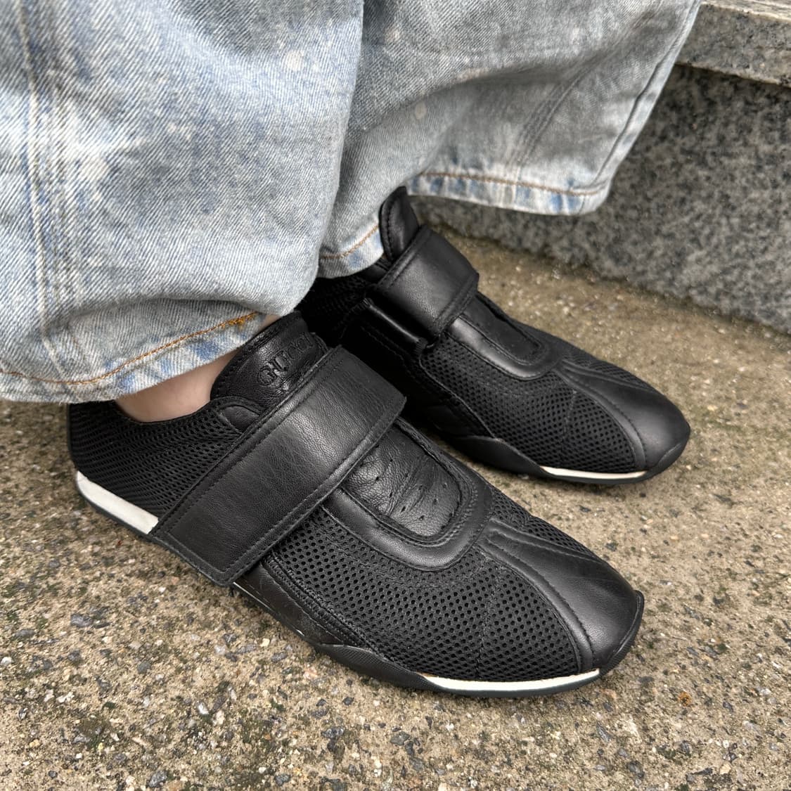 00s 블랙 구찌 스포츠 벨크로 스트랩 스니커 상품이미지9