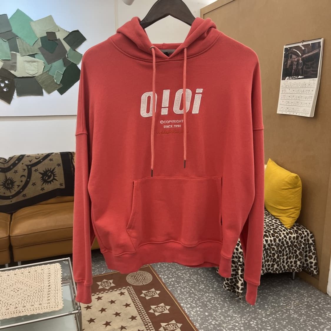 오아이오아이 빈티지 Y2K 코랄핑크 후드티 S C09918 상품이미지3