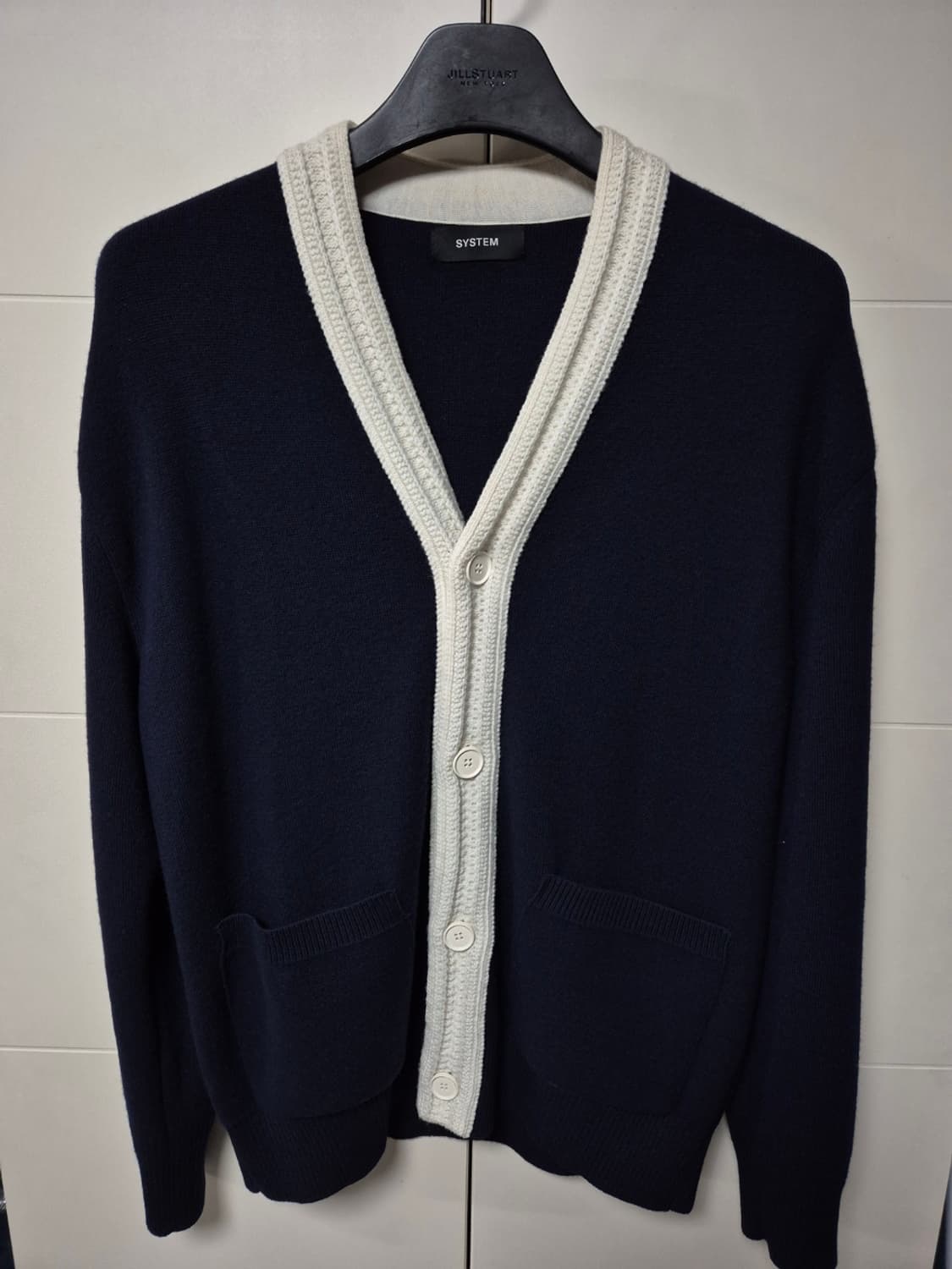 (95) 시스템옴므 네이비 배색 가디건 상품이미지1