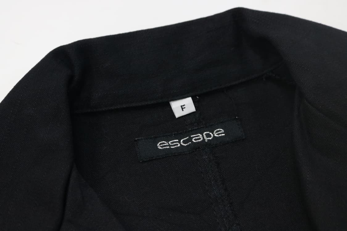 escape 이스케이프 빈티지 블랙 코튼 골드 버튼 블레이저 자켓 상품이미지6