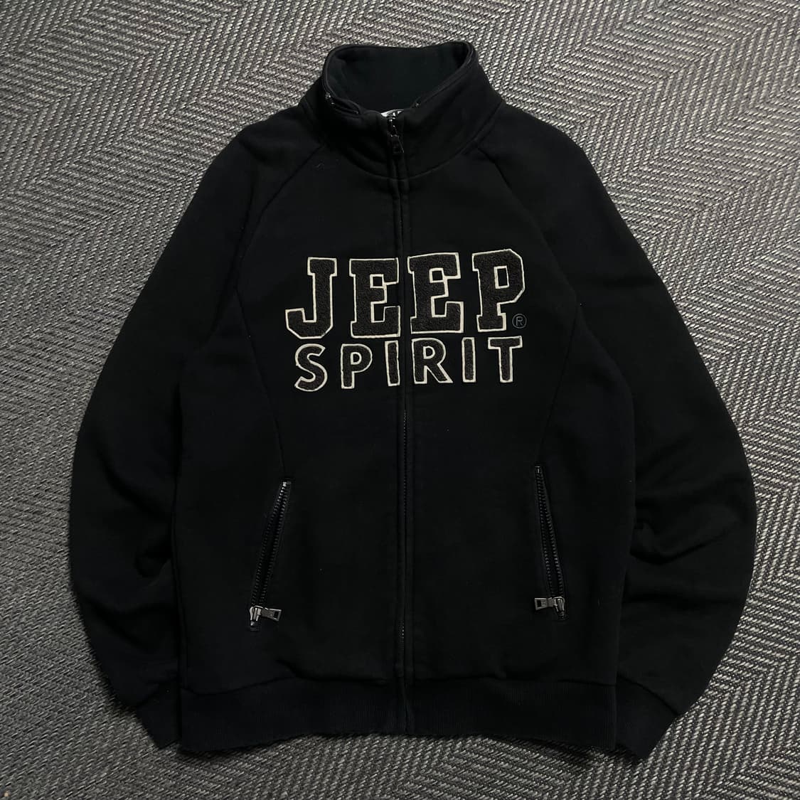 Jeep 스피릿 빅로고 스웻 트랙 집업 자켓 블랙y 5775 상품이미지2
