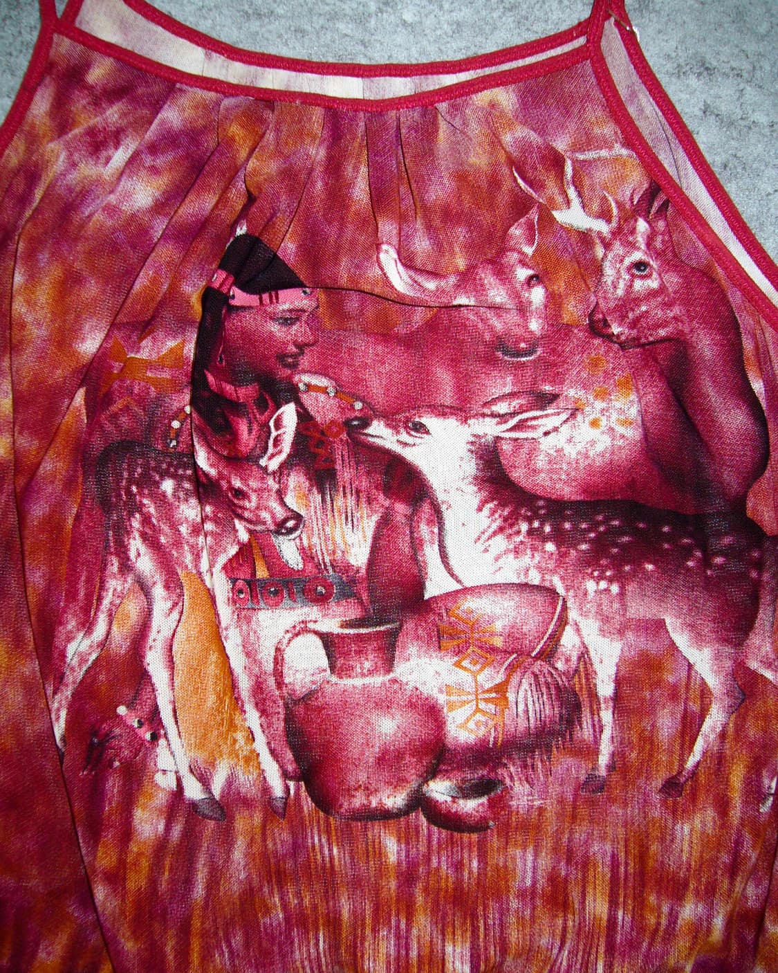 Red Printing Sleeveless Top 상품이미지3