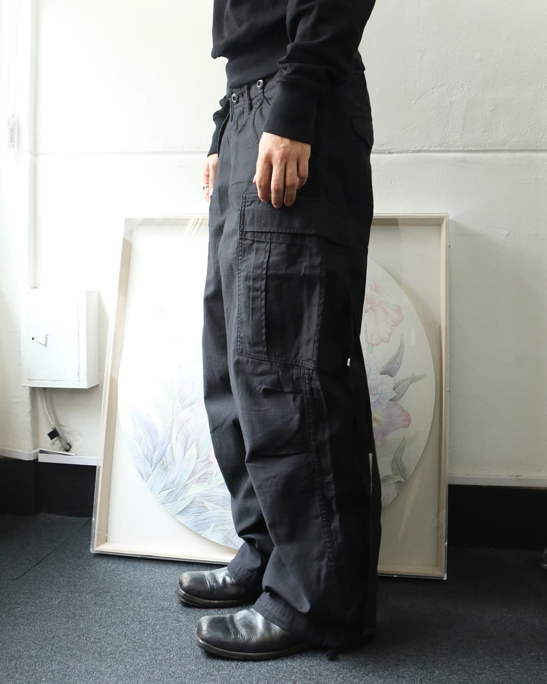 어태치먼트 블랙 카고 팬츠 상품이미지2