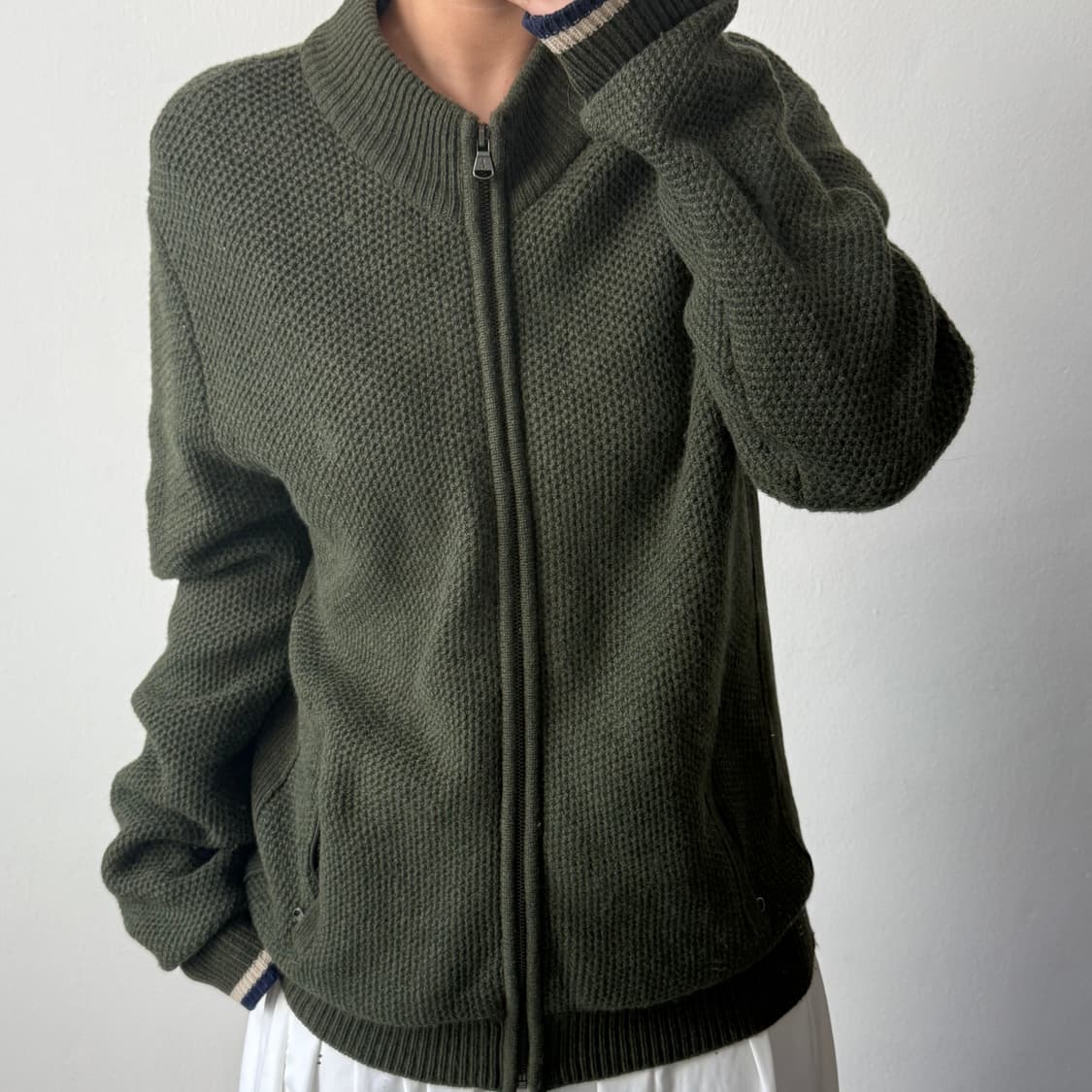 [XL] 빈폴 카키 니트집업 상품이미지1