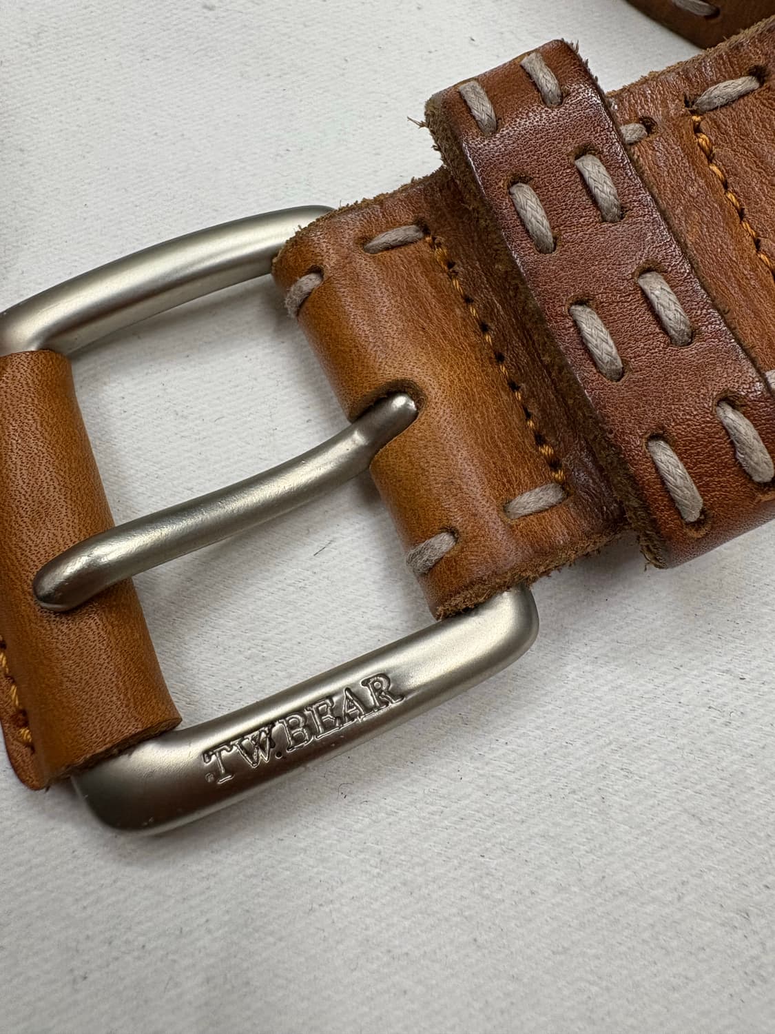 TW.bear 빈티지 웨스턴 스티치 레더 벨트 상품이미지5