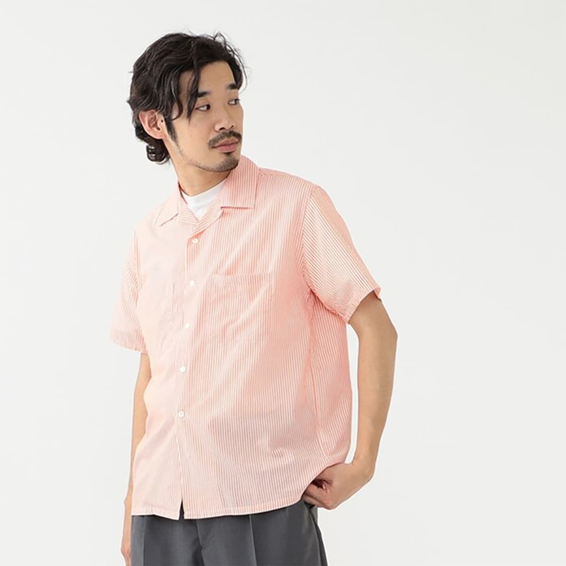 co/si stripe open collar shirt 상품이미지2