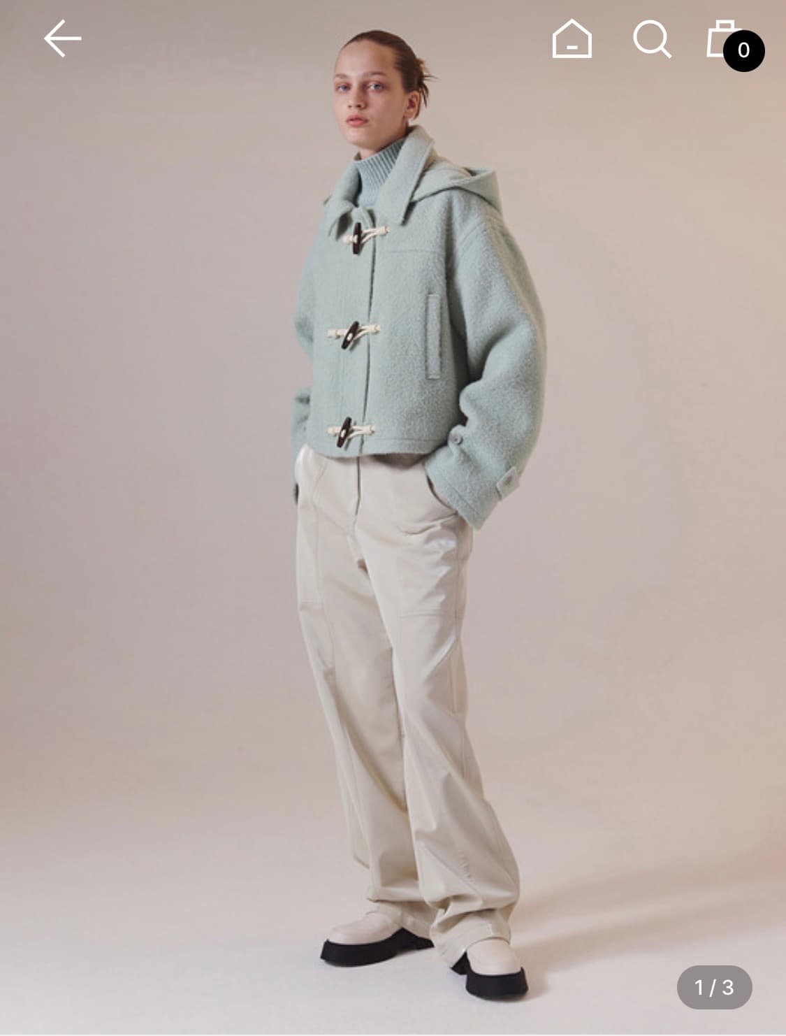 인사일런스 우먼 알파카 크롭 코트 상품이미지1