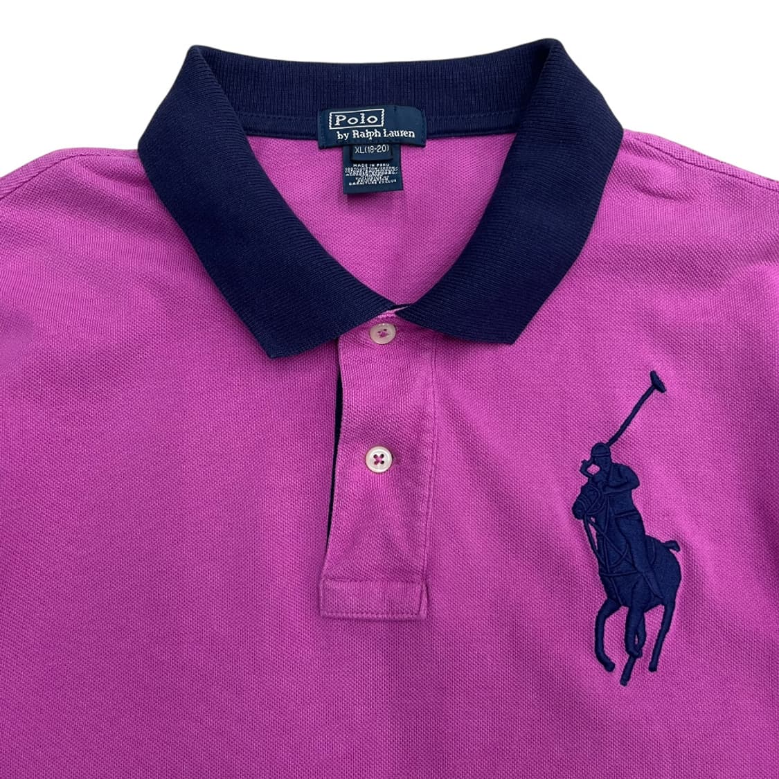 폴로 랄프로렌 네이비 빅포니 퍼플 카라반팔 XL 상품이미지4