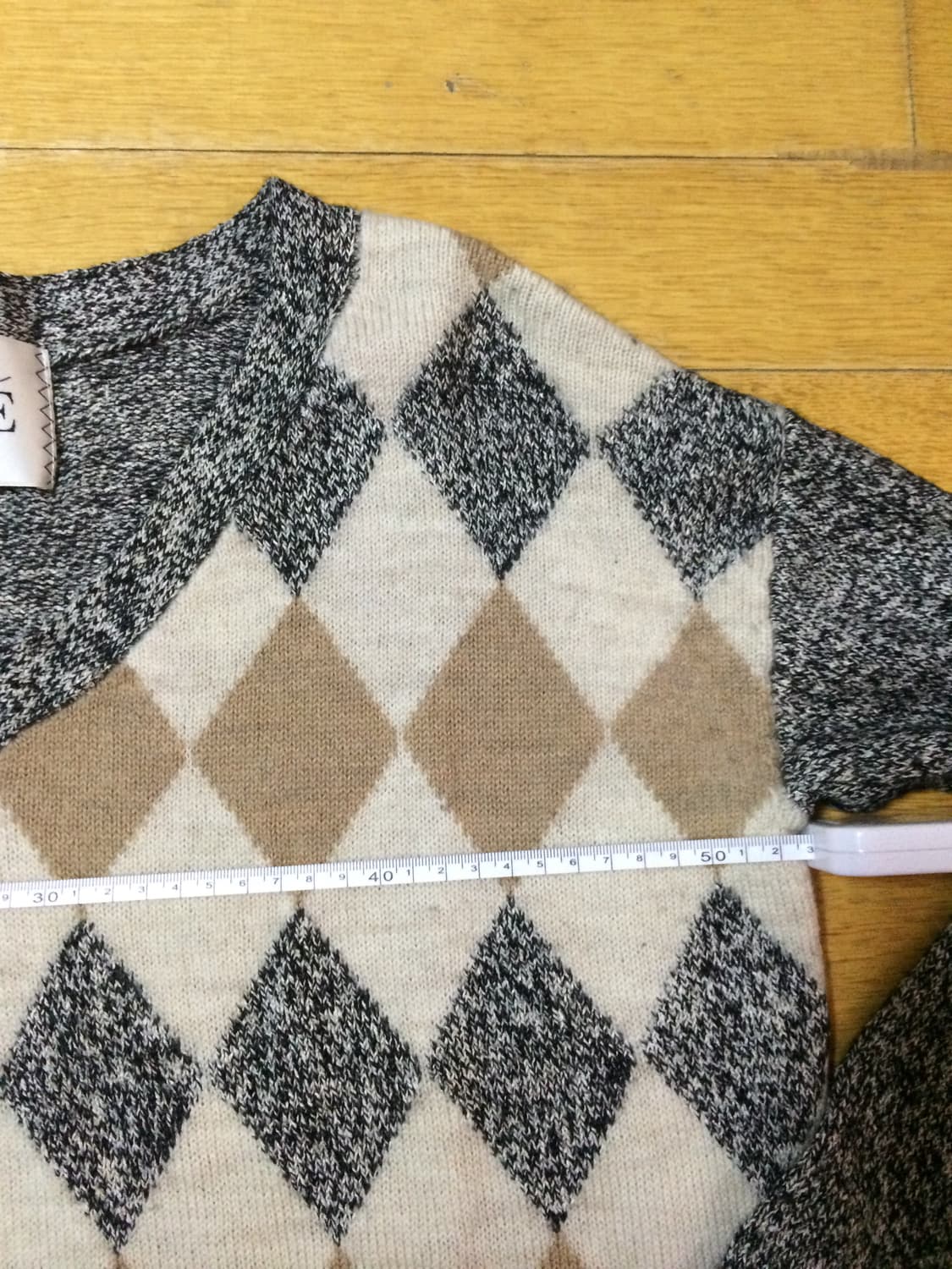 일본빈티지 Rope 올드스쿨아메카지할메카지 아가일 니트스웨터 상품이미지2