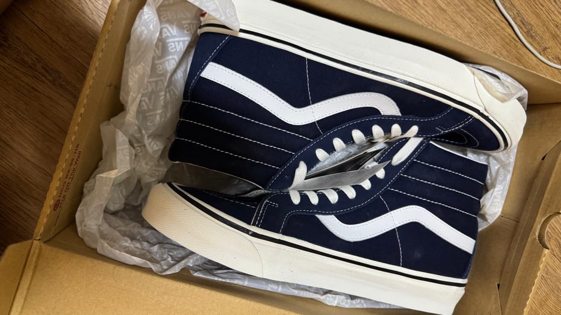 반스 38dx 스케이트 하이 드레스블루 280 새상품 상품이미지2