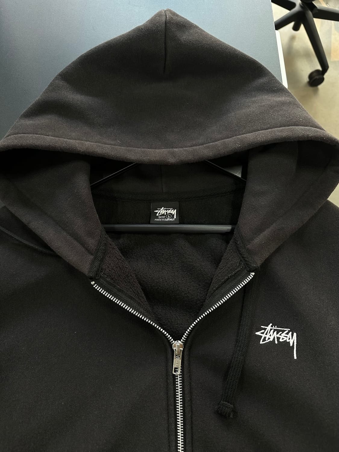스투시 베이직 후드집업 블랙 상품이미지7