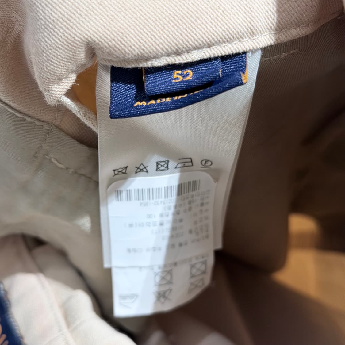 (A+/52) / 루이비통 레더 패치 코튼 치노 데님 팬츠 바지 베이지 상품이미지7