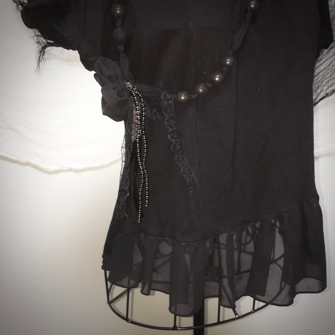 ROSE Fan Fan flower detail frill T 상품이미지6