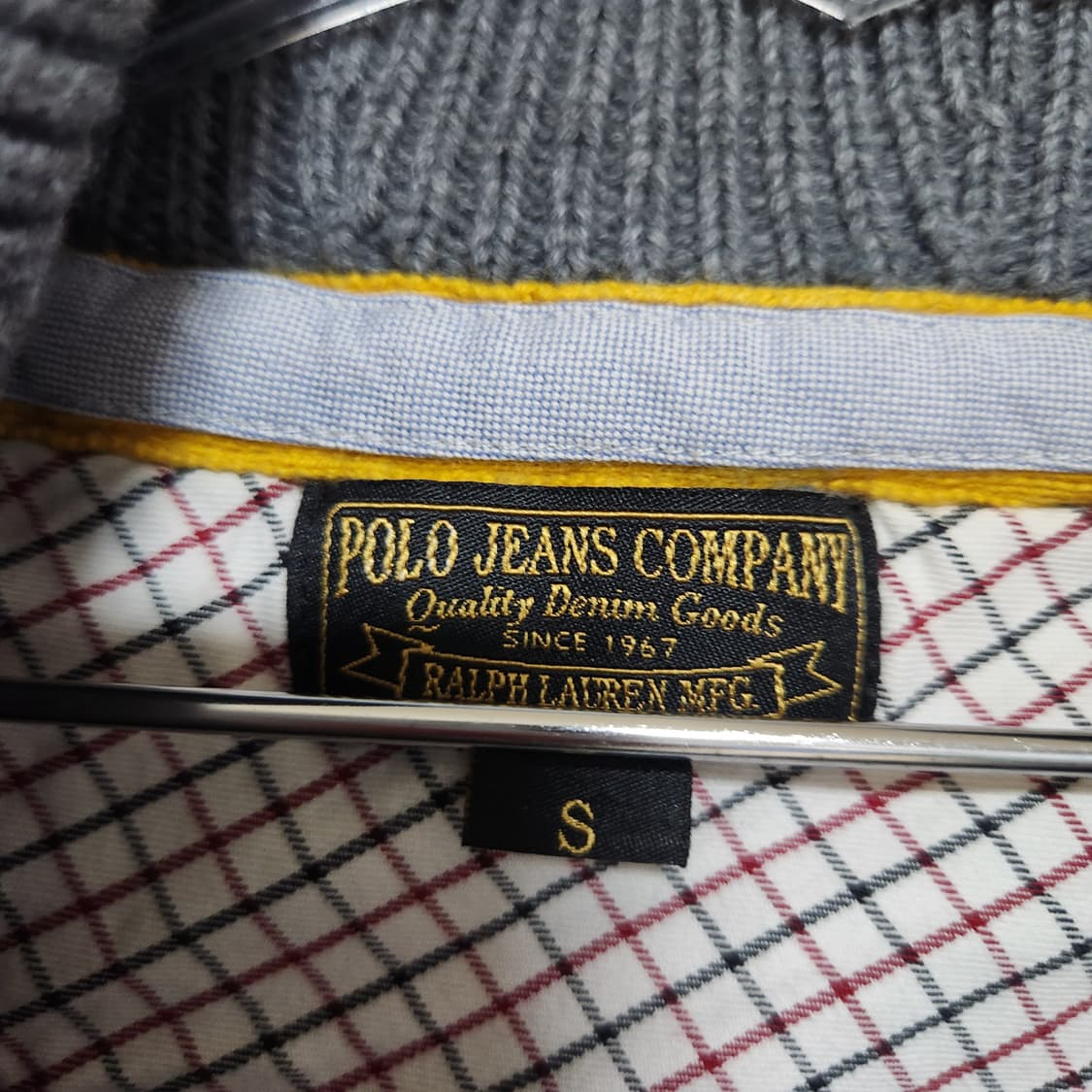 폴로 진스 케이블 꽈베기 숄 패치 가디건 S 상품이미지6