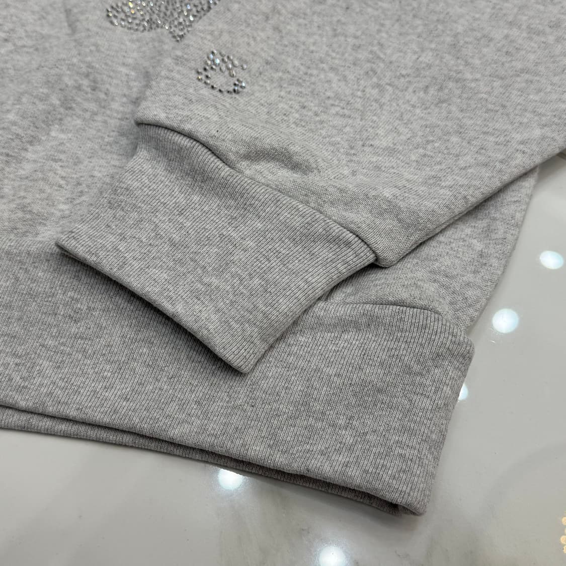 sp5der 스파이더 라인스톤 후드 그레이 상품이미지5