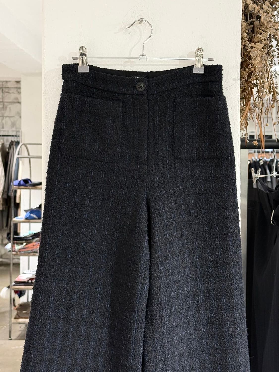 샤넬 유니폼 블랙 트위드 체크 팬츠 상품이미지2