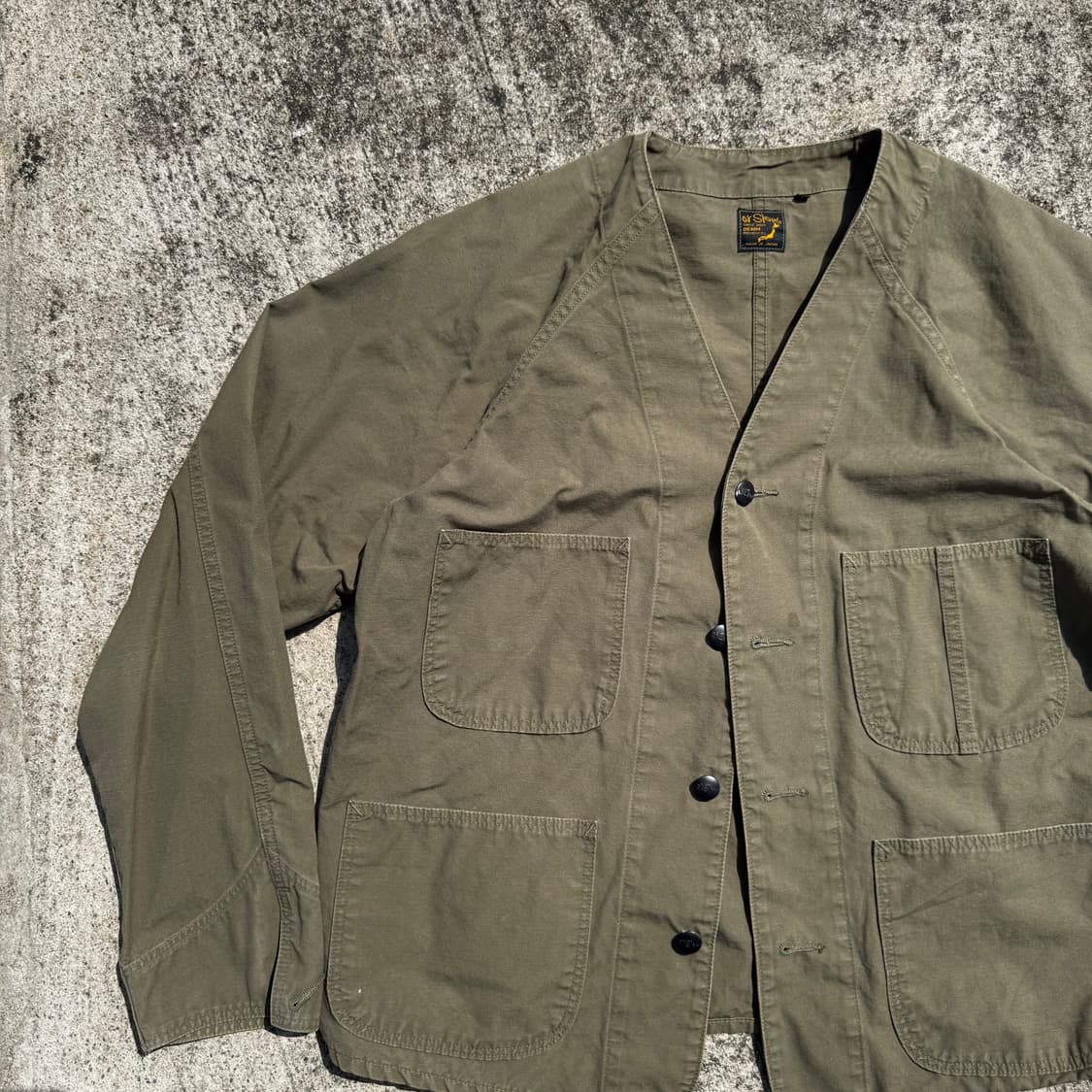 [L] Orslow 오어슬로우 논카라 립스탑 밀리터리 자켓 상품이미지3