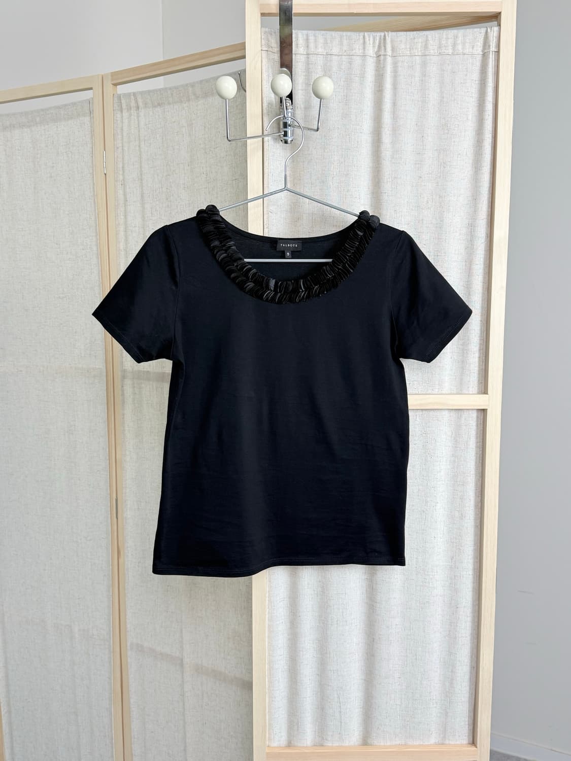 Talbots 넥 트리밍 반팔 티셔츠 상품이미지1