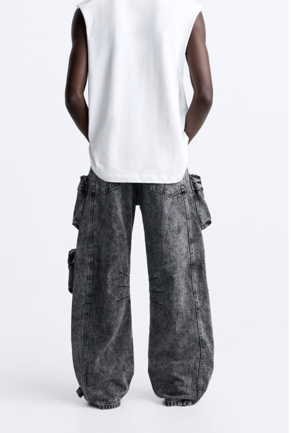 자라 utility pocket jean gray 상품이미지2