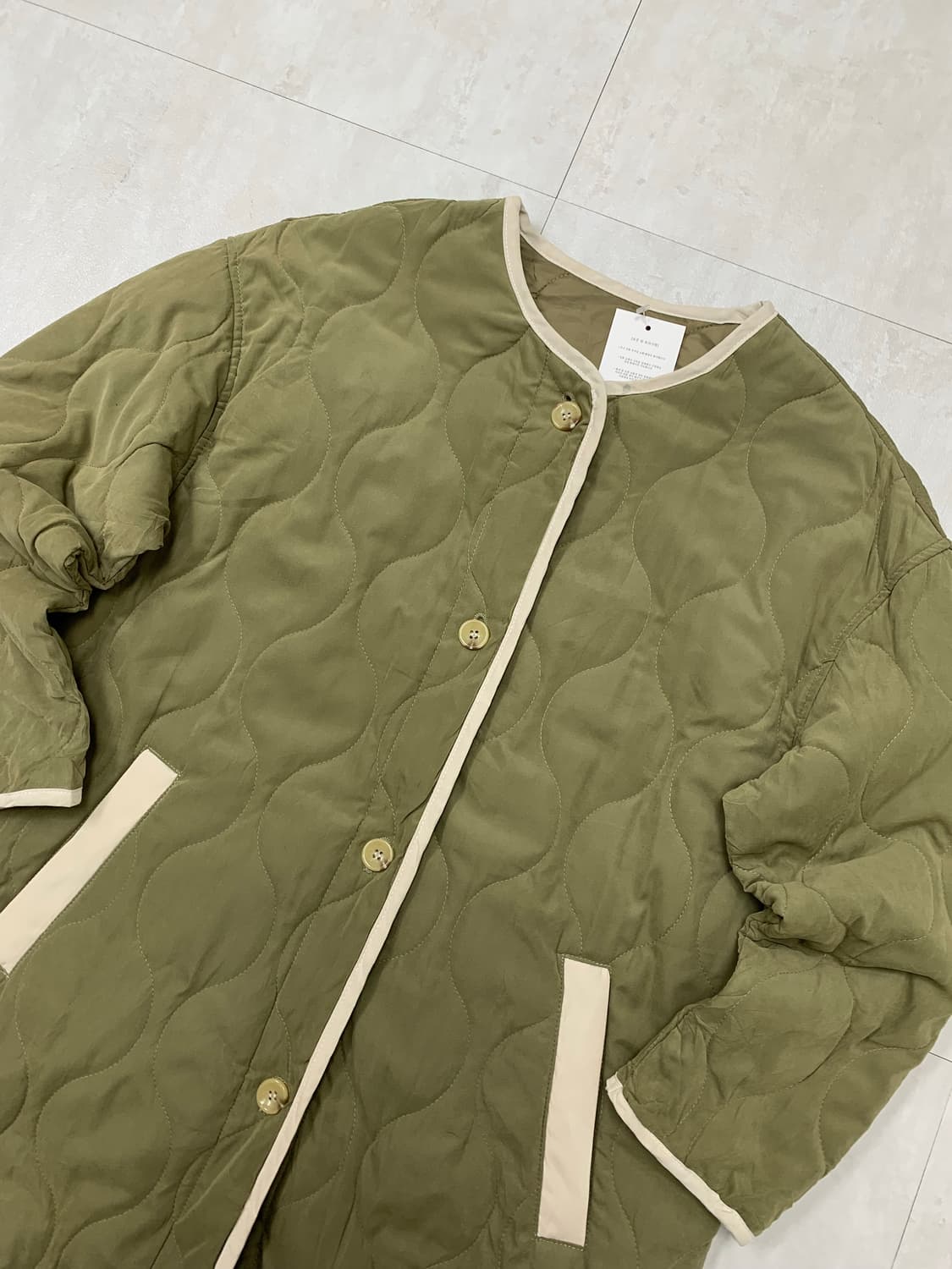 빈티지 카키 퀄팅 자켓 #19 상품이미지2