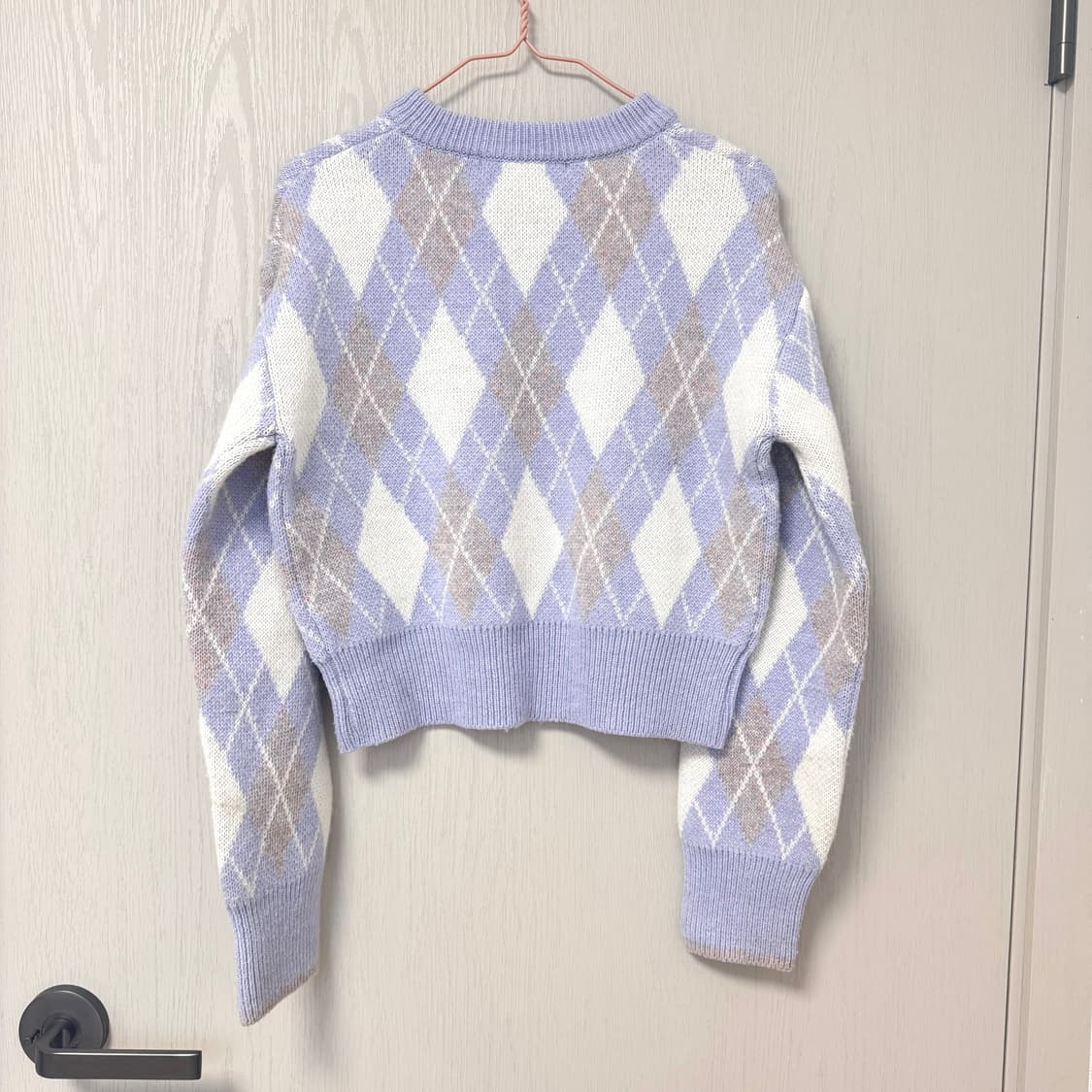 시티브리즈 아가일 크롭 니트 상품이미지4