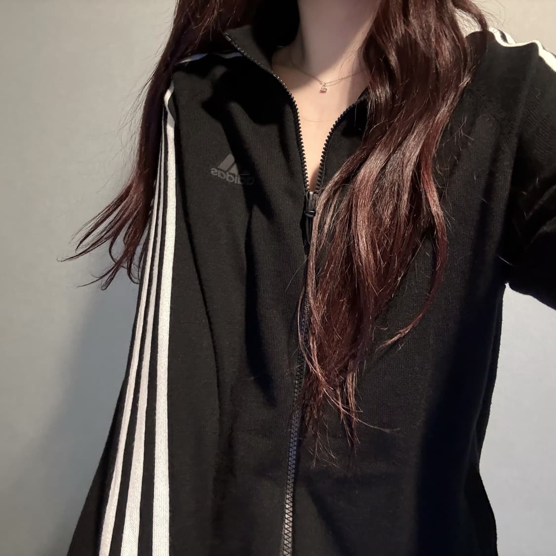 아디다스 블랙 니트 져지 집업  상품이미지2