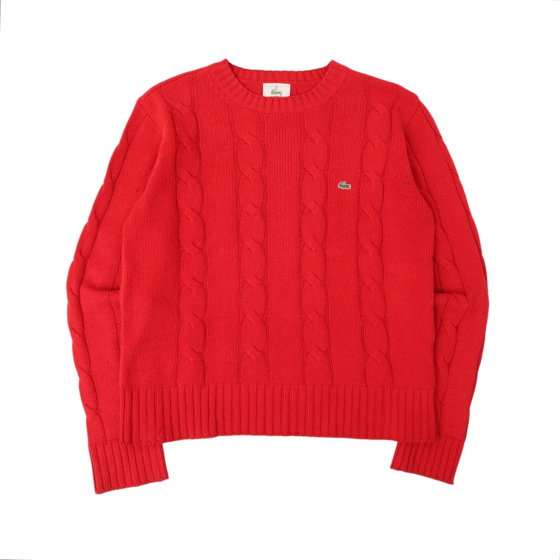 라코스테 우먼스 레드 케이블 니트 상품이미지1