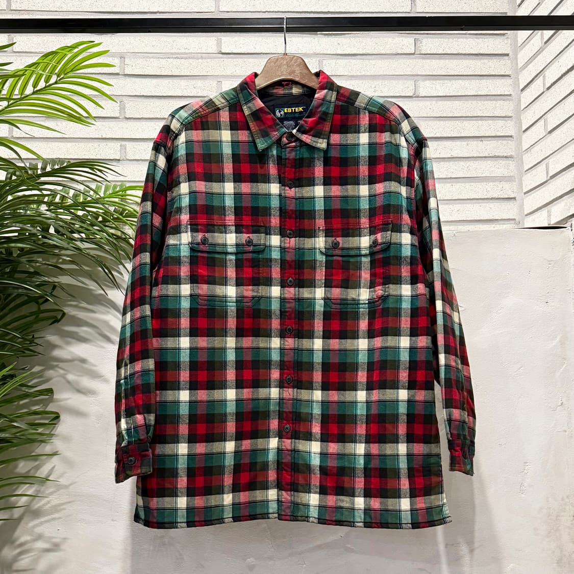 EBTEK 에브텍 에디바우어 윈도우 타탄체크 셔츠자켓 패딩안감 디테일 상품이미지1
