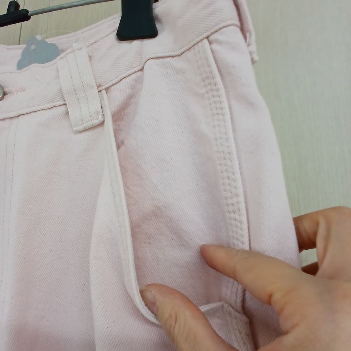 연핑크 면 바지 상품이미지3