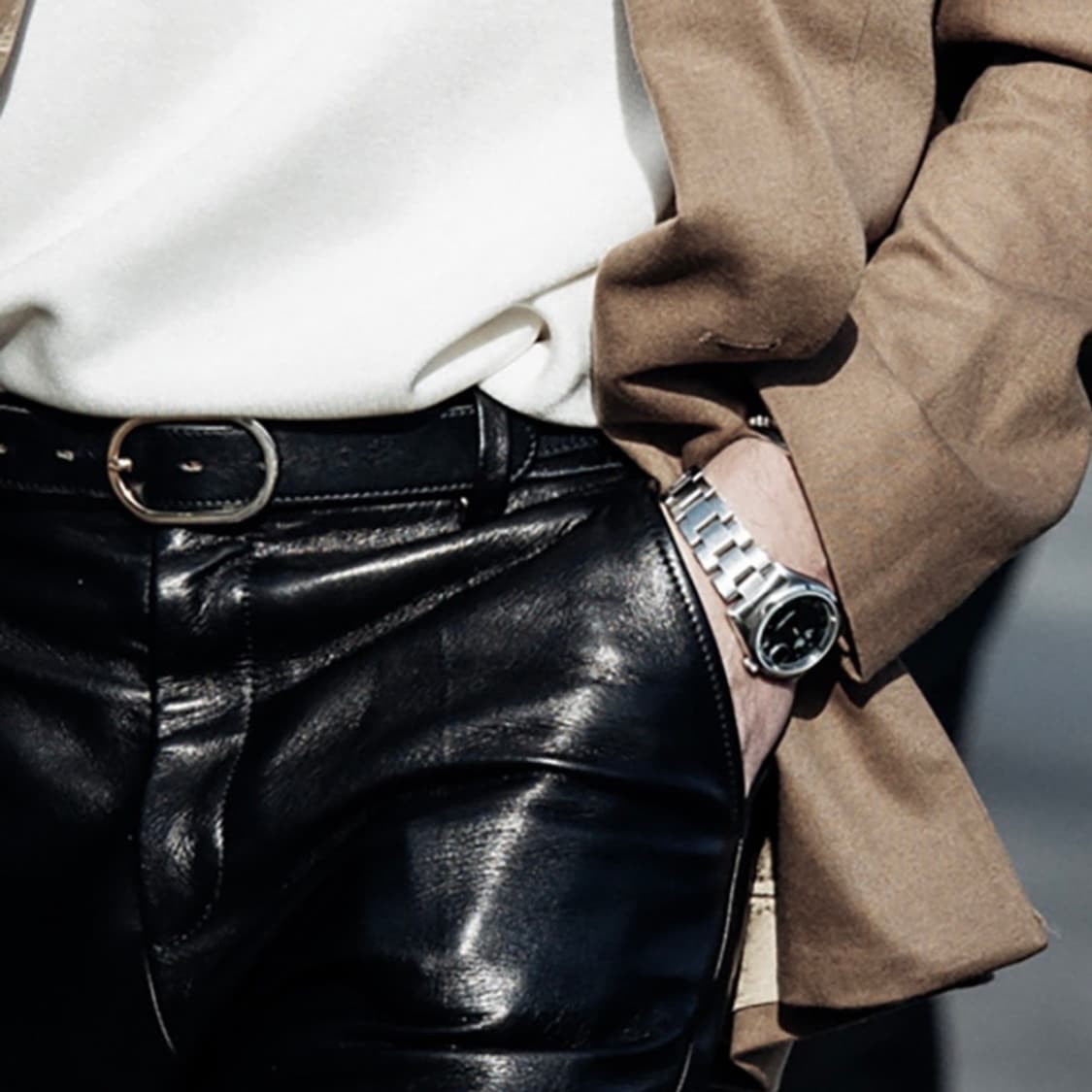 [Unisex] 렉탱글 링 버클 가죽벨트 상품이미지1