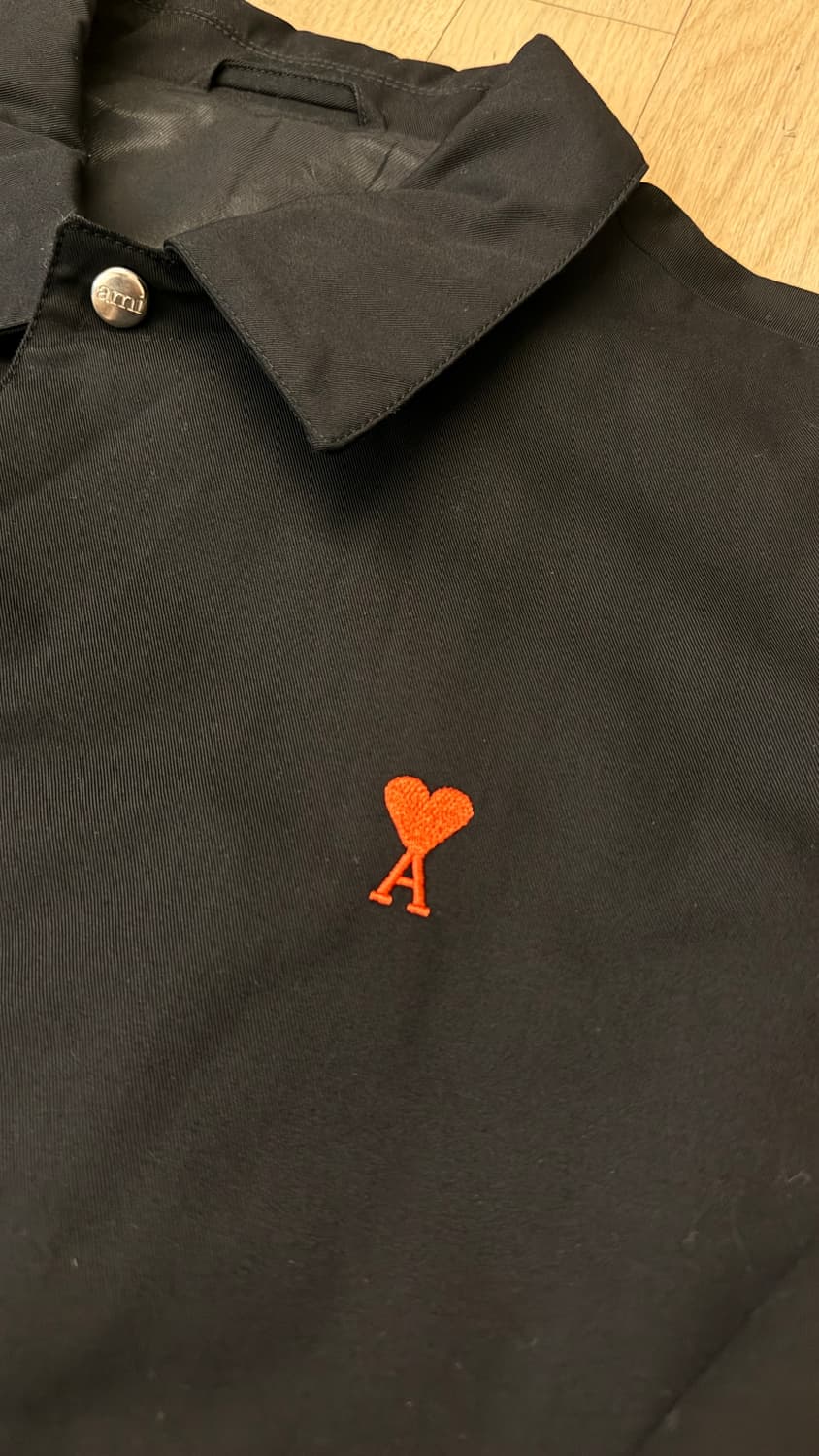 [새상품] AMI 아미 자수 하트로고 스냅버튼 자켓 블랙 - 정가 35만 상품이미지4