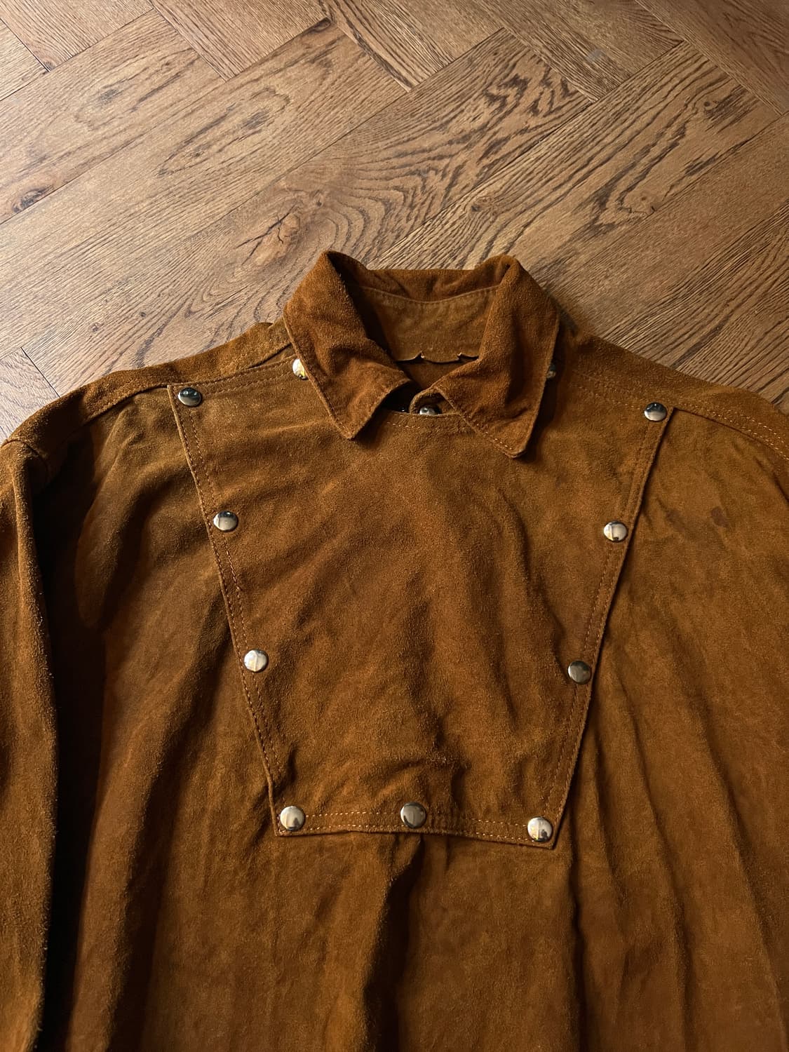 [XL]90's 유로 빈티지 리얼 스웨이드 풀오버 웨스턴 셔츠 상품이미지2