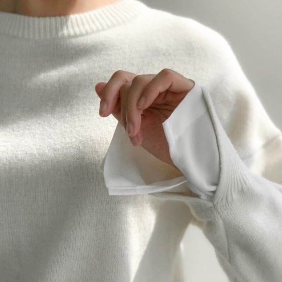 페이퍼문(PAPER MOON) 캐시울 셔츠소매 니트 프리사이즈 새상품 상품이미지2