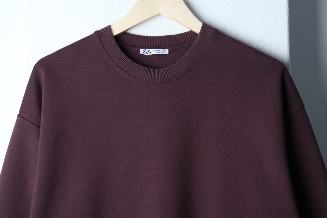 (XL-2XL) 자라 반팔 티셔츠 빅사이즈 버건디 무지 기본-H31383 상품이미지3