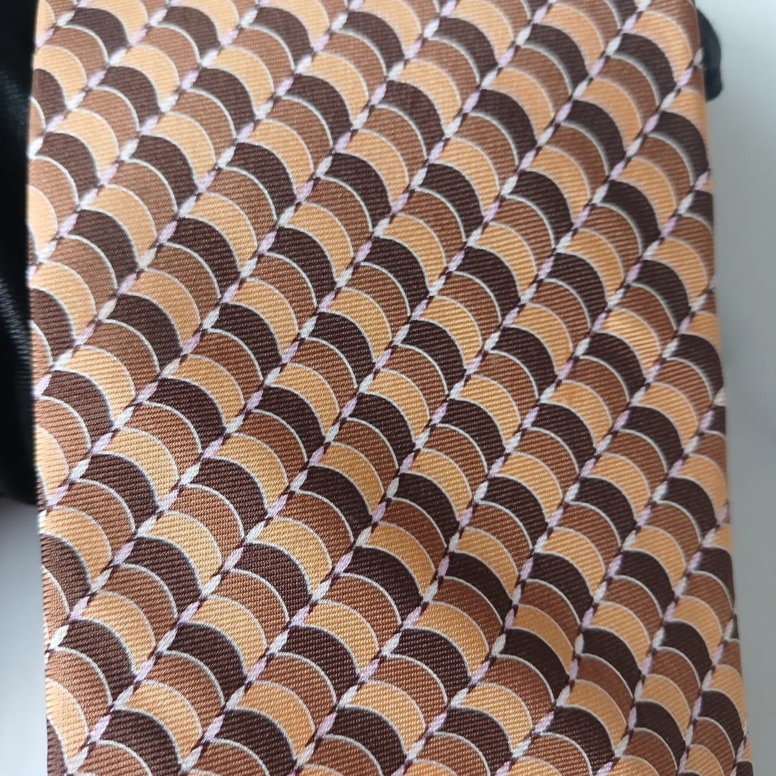 니나리치 실크 브라운 기하 패턴 넥타이 9.1cm A+등급 A19099
 상품이미지6